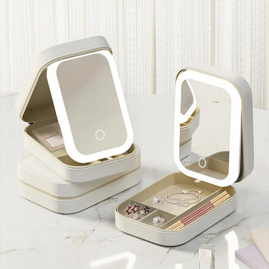 Travel Makeup Bag with LED Mirror